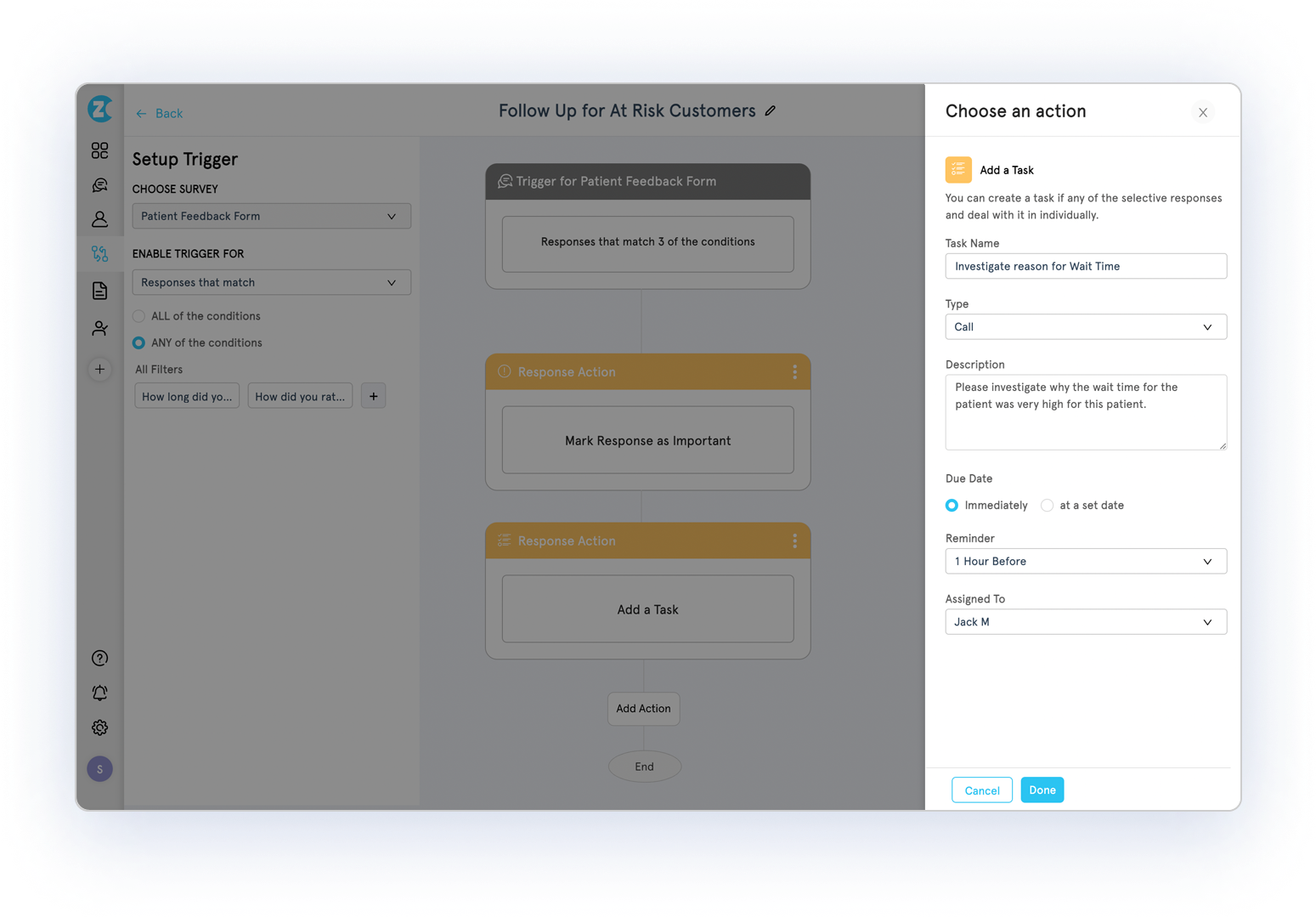 Response Action workflows